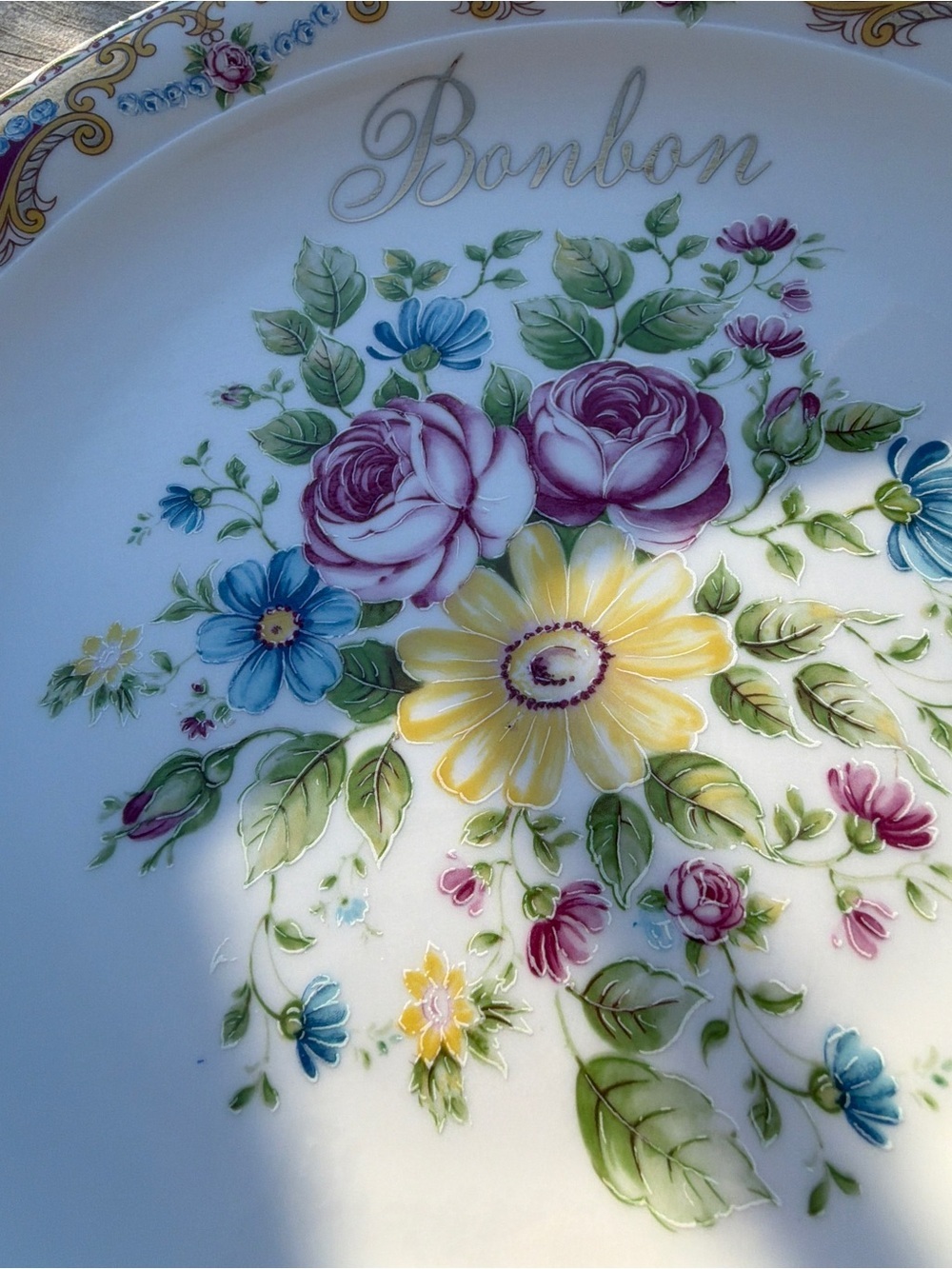 Vintage Limoges France “Bonbon” Floral Serving Bowl Plate Hand Decorated - Picture 5 of 13